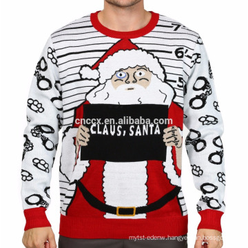 PK18ST053 arrested saint claus christmas sweaters for men